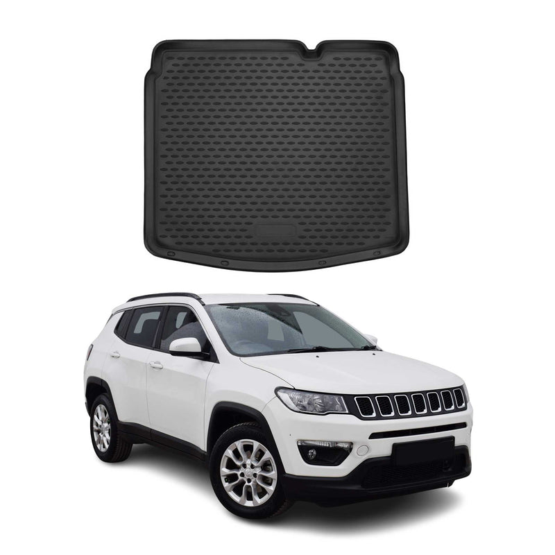 Tapis de Coffre pour Jeep Compass 2016-2021 Noir TPE