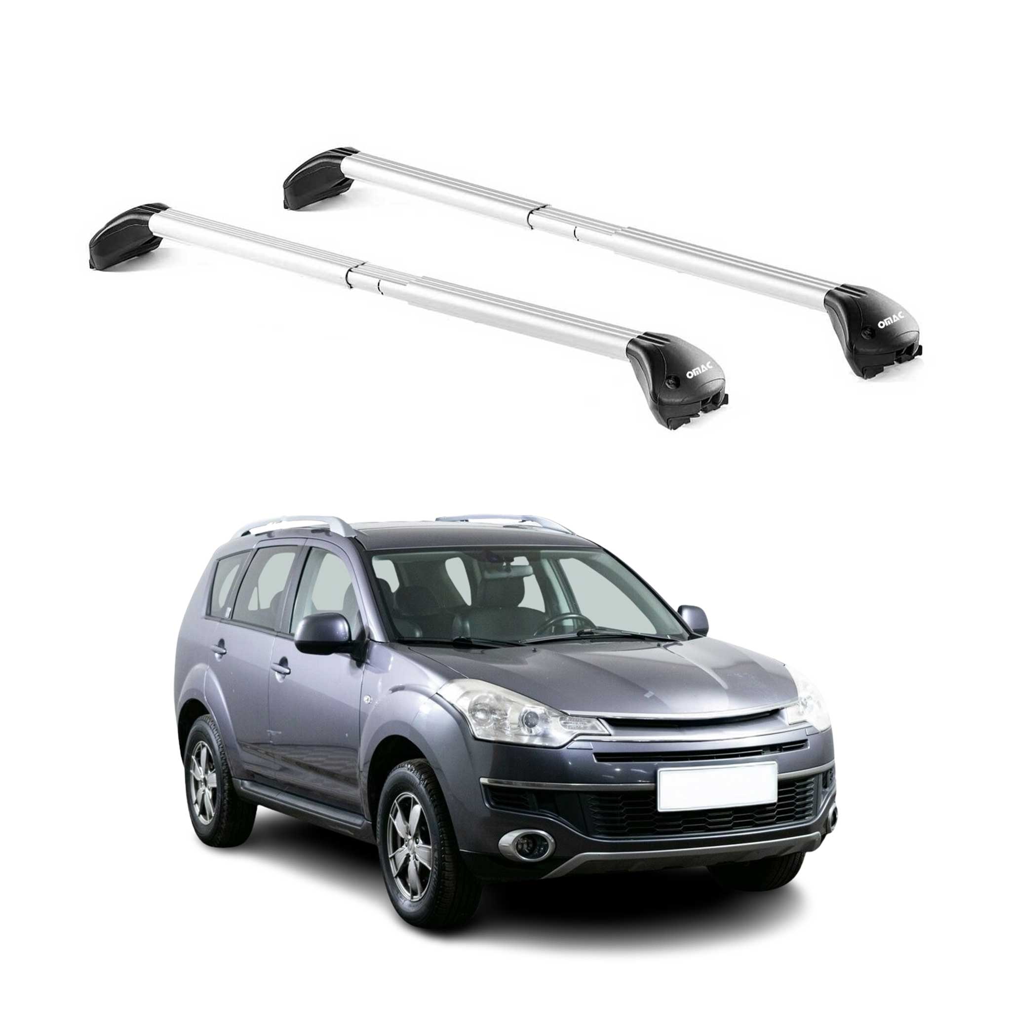 Barres de toit pour Citroen C-Crosser 2007-2012 5P Gris Argenté 2 pièces ABE