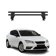 Menabo Barres de toit Transversales pour Seat Leon III 2012-2020 Noir ABE 2x