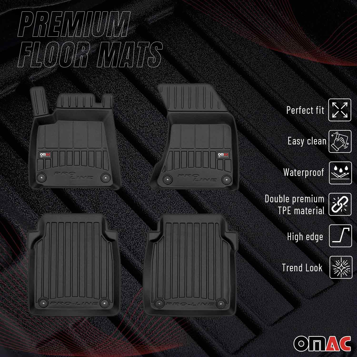 OMAC Tapis de sol caoutchouc pour Audi A8 D4 Long version 2009-2017 Noir Premium