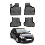 OMAC Tapis de sol caoutchouc pour Audi A3 8PA Sportback 2003-13 Noir Premium