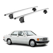 Barres de toit transversales Alu pour Mercedes 190 W201 1982-1993 TÜV Gris 2Pcs