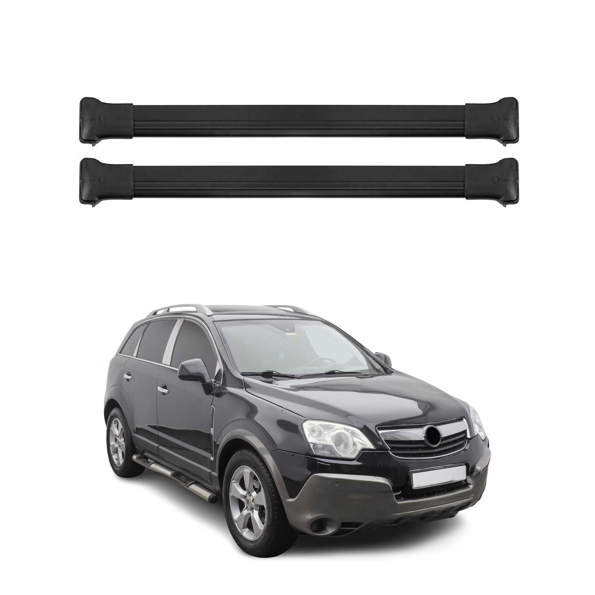 OMAC Barres de toit en aluminium pour Opel Antara 2006-2015 Noir 2Pcs