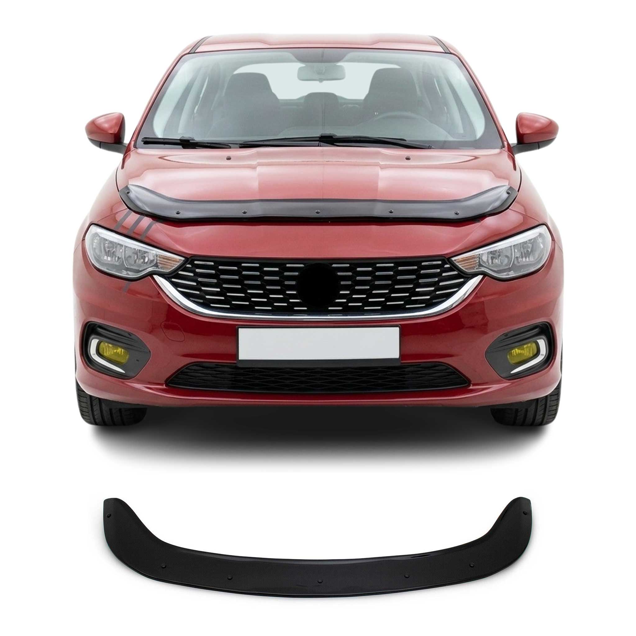 Deflecteurs d'air capot de voiture pour Fiat Tipo 2015-2024 Berline Noir