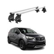 Menabo Barres de toit Transversales pour Opel Crossland X 2017-2024 Alu Gris ABE