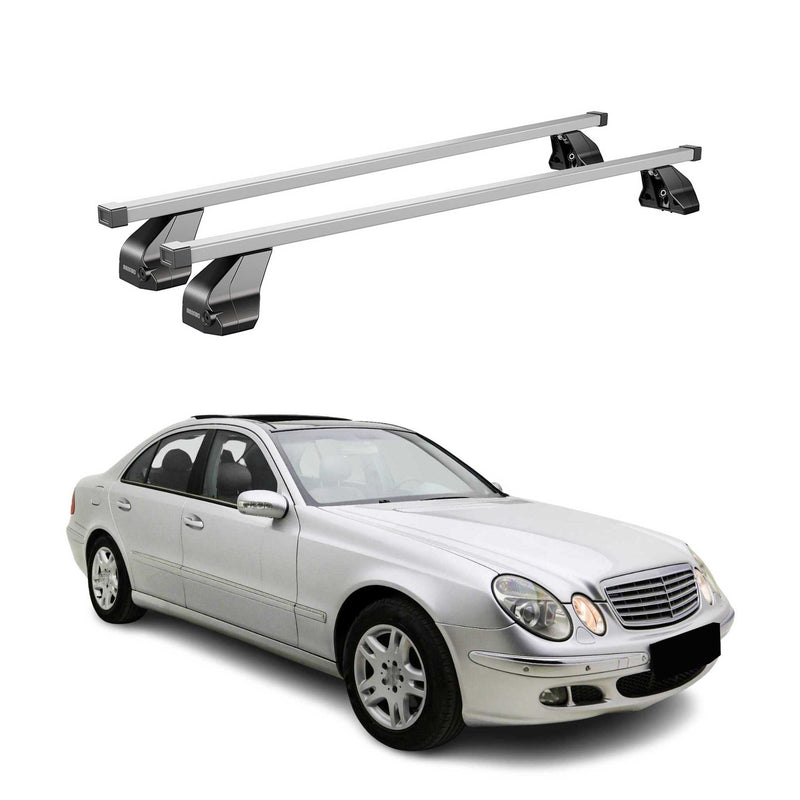 Barres de toit transversales pour Mercedes Classe E W211 2002-2009 Acier Gris