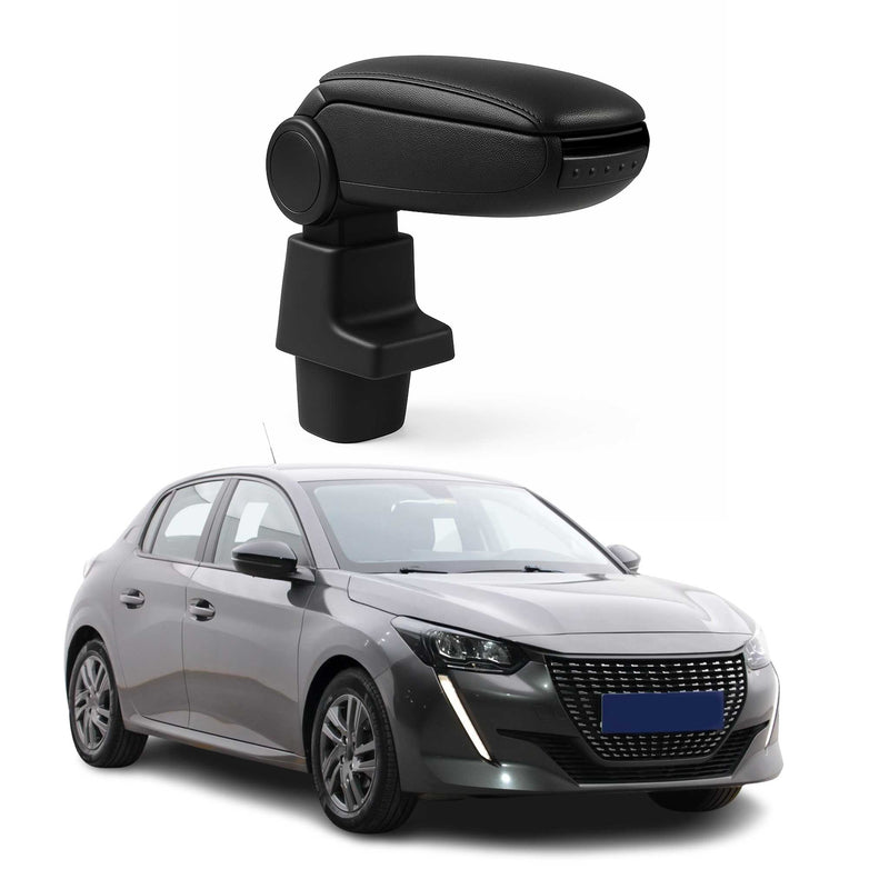 Accoudoir pour Peugeot 208 / 2008 2020-2025 Vinyl Abs Noir