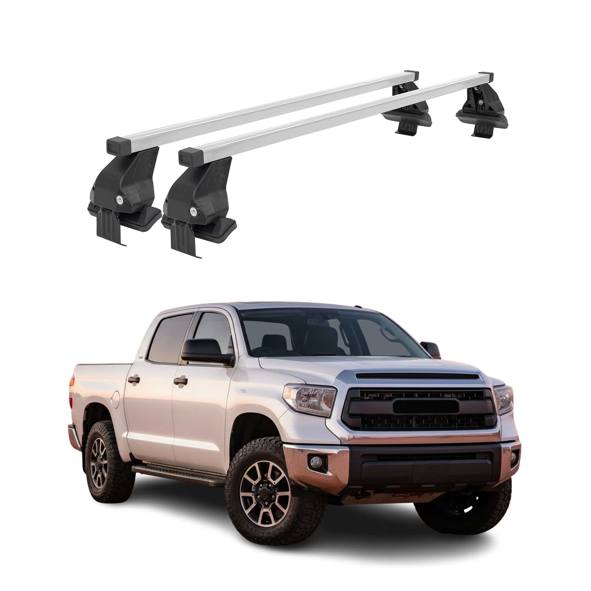 Barres de toit transversales pour Toyota Tundra Crew Max 2014-2021 Gris