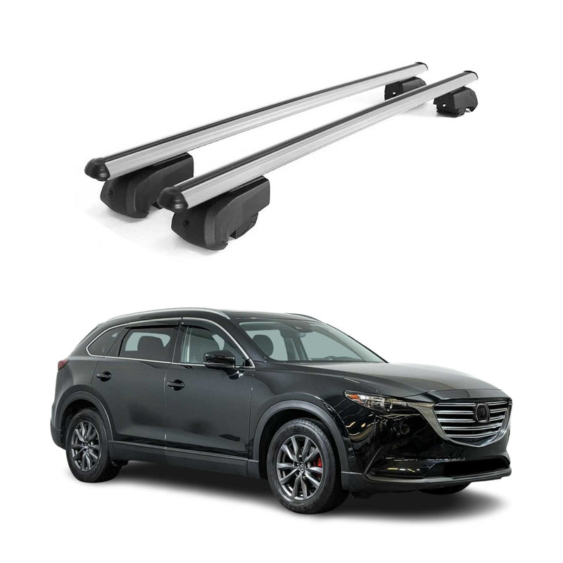 Barres de toit Transversales pour Mazda CX-9 2016-2023 ABE Aluminium Gris
