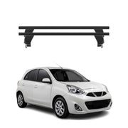 Menabo Barres de toit Transversales pour Nissan New Micra 2014-2020 Alu Noir ABE