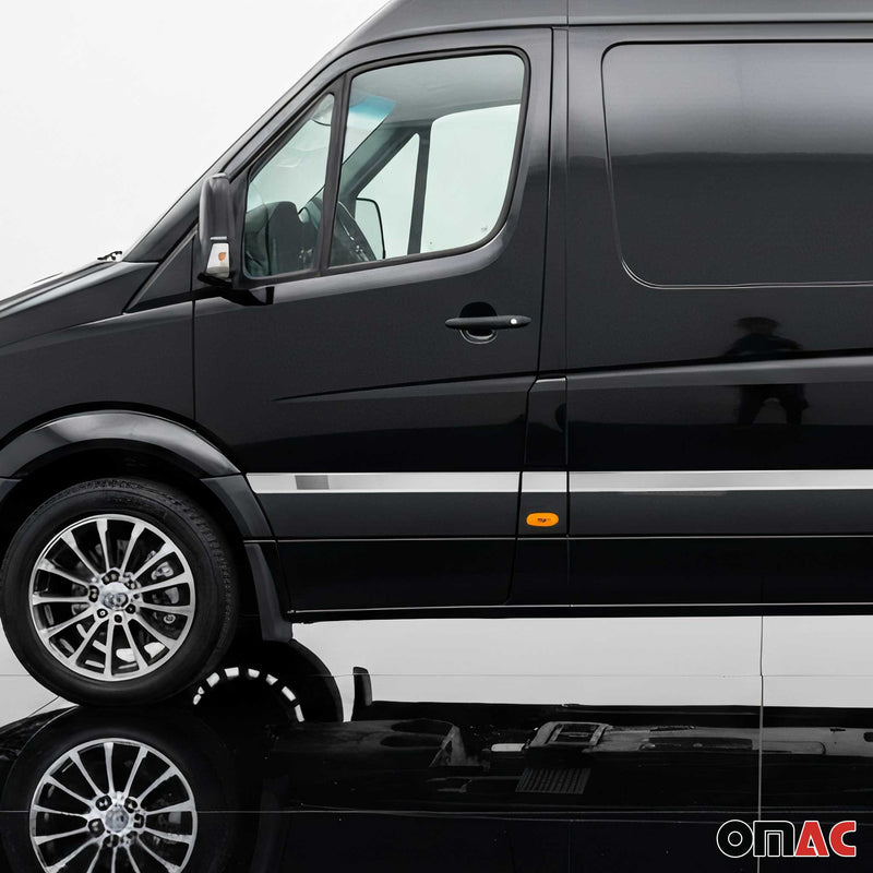 Baguettes de porte pour VW Crafter 2006-2017 L2 Long acier inox chrome 10x