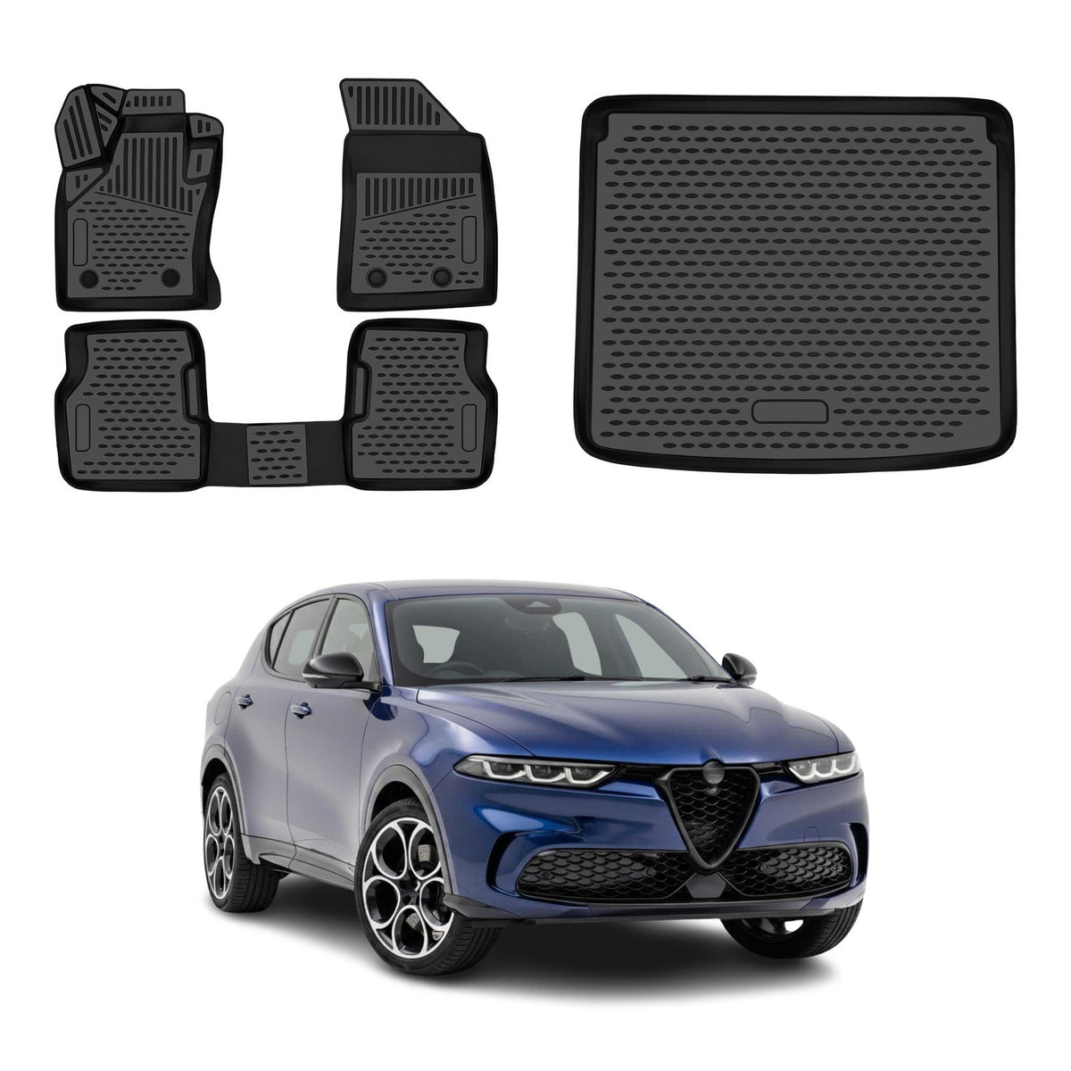 OMAC Kit Tapis de Sol et Coffre pour Alfa Romeo Tonale 2022-2026 Supérieur