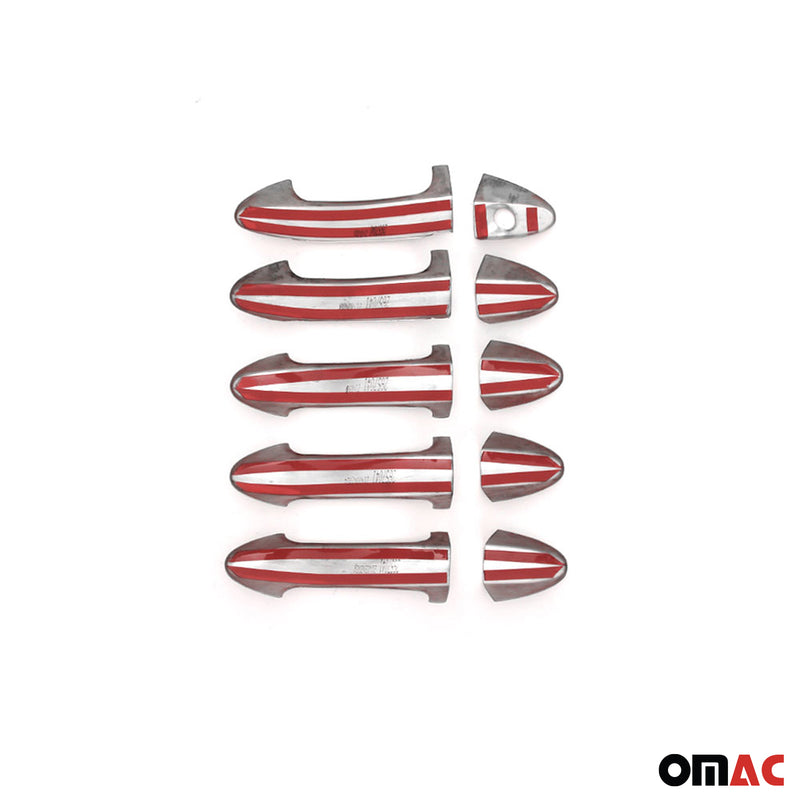 Couverture de poignée de porte pour Ford Tourneo Courier 2023-2025 Argent 10x