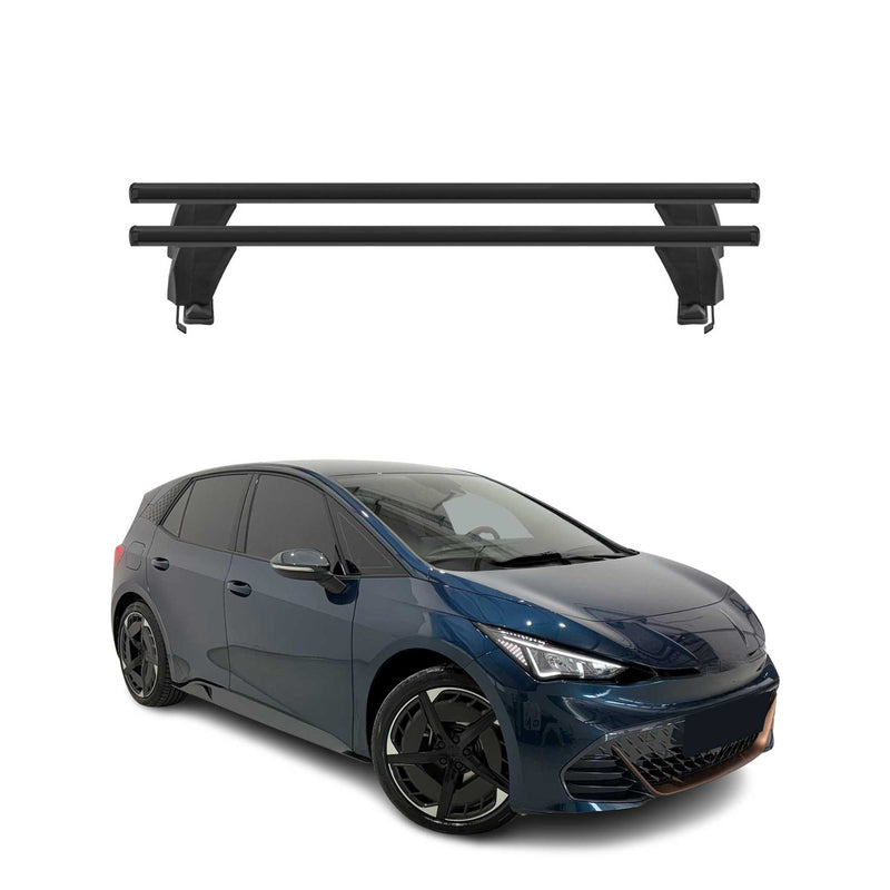 Menabo Barres de toit Transversales pour Cupra Born 2024-2025 FL Alu Noir 2x