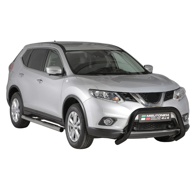 Pare-buffle Avant pour Nissan X-Trail 2015-2017 76 mm en Acier Noir