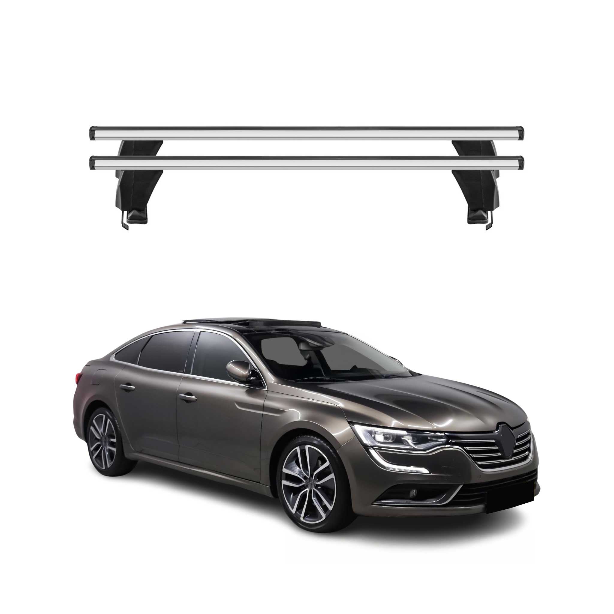 Menabo Barres de toit Transversales pour Renault Talisman 2015-2022 Alu Gris ABE