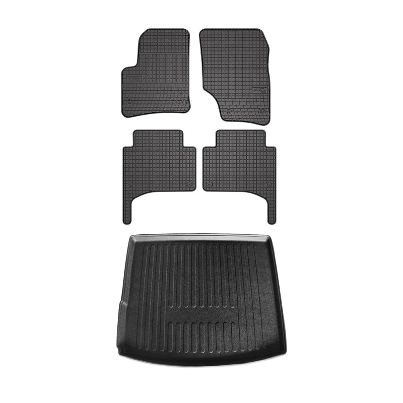 Kit Tapis de sol et coffre pour VW Touareg 2003-2009 TPE Noir