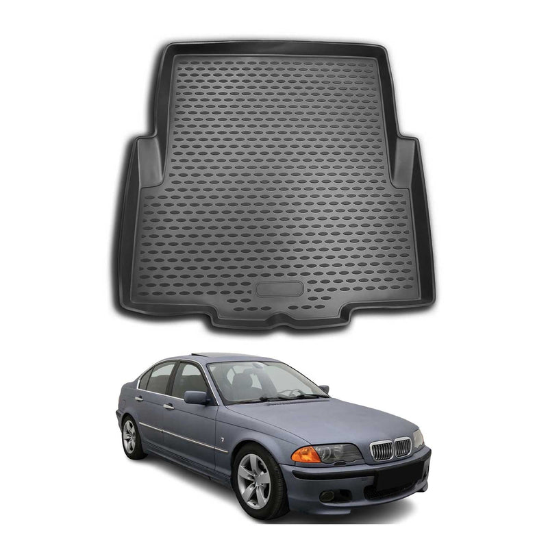 OMAC Tapis de coffre pour BMW Série 3 E46 Berline 1998-2007 caoutchouc TPE Noir