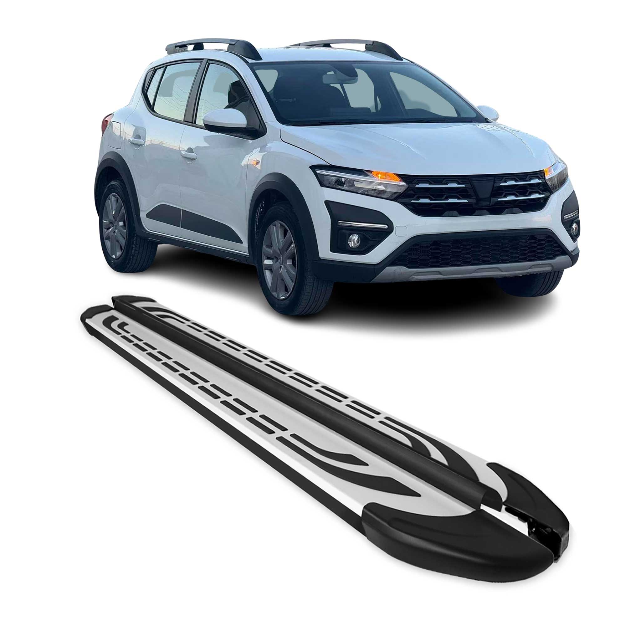 Marchepieds latéraux pédale pour Dacia Sandero Stepway 2021-2025 Noir 2Pcs Alu