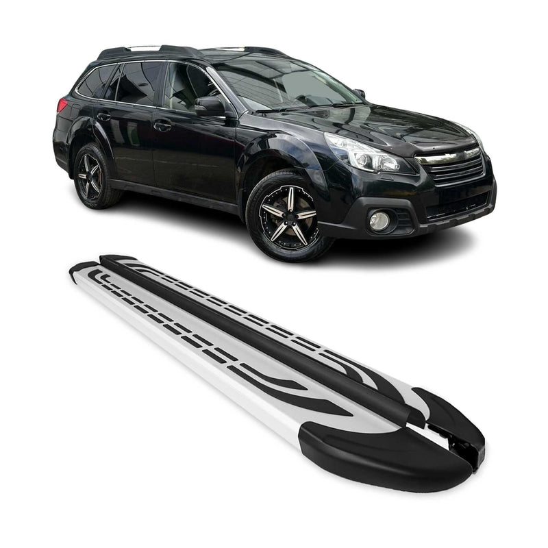 Marchepieds Latéraux pédale pour Subaru Outback 2009-2014 Aluminium Gris 2Pcs