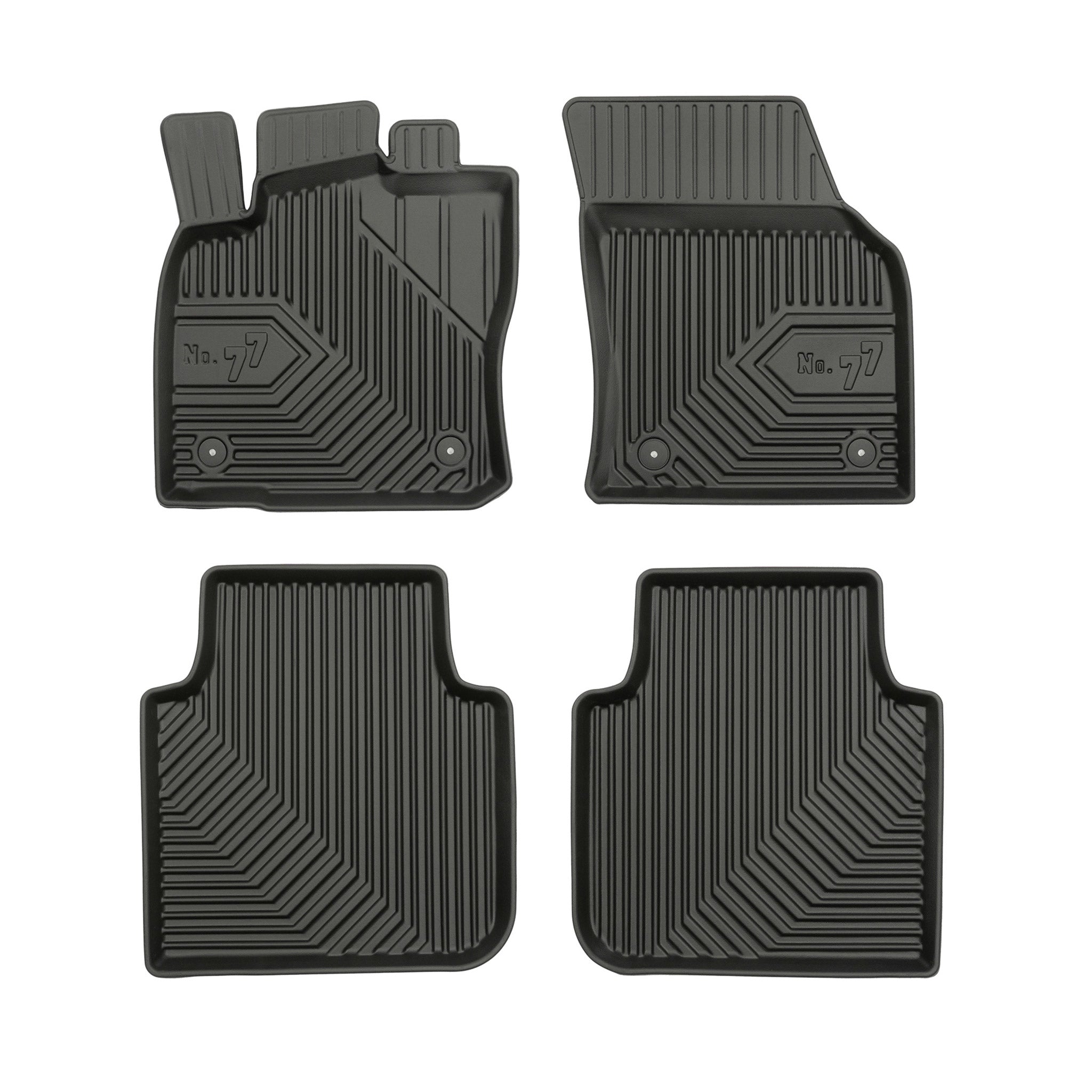 Tapis de Sol de Voiture pour Skoda Kodiaq I 2016-2024 TPE Imperméable Noir 4Pcs