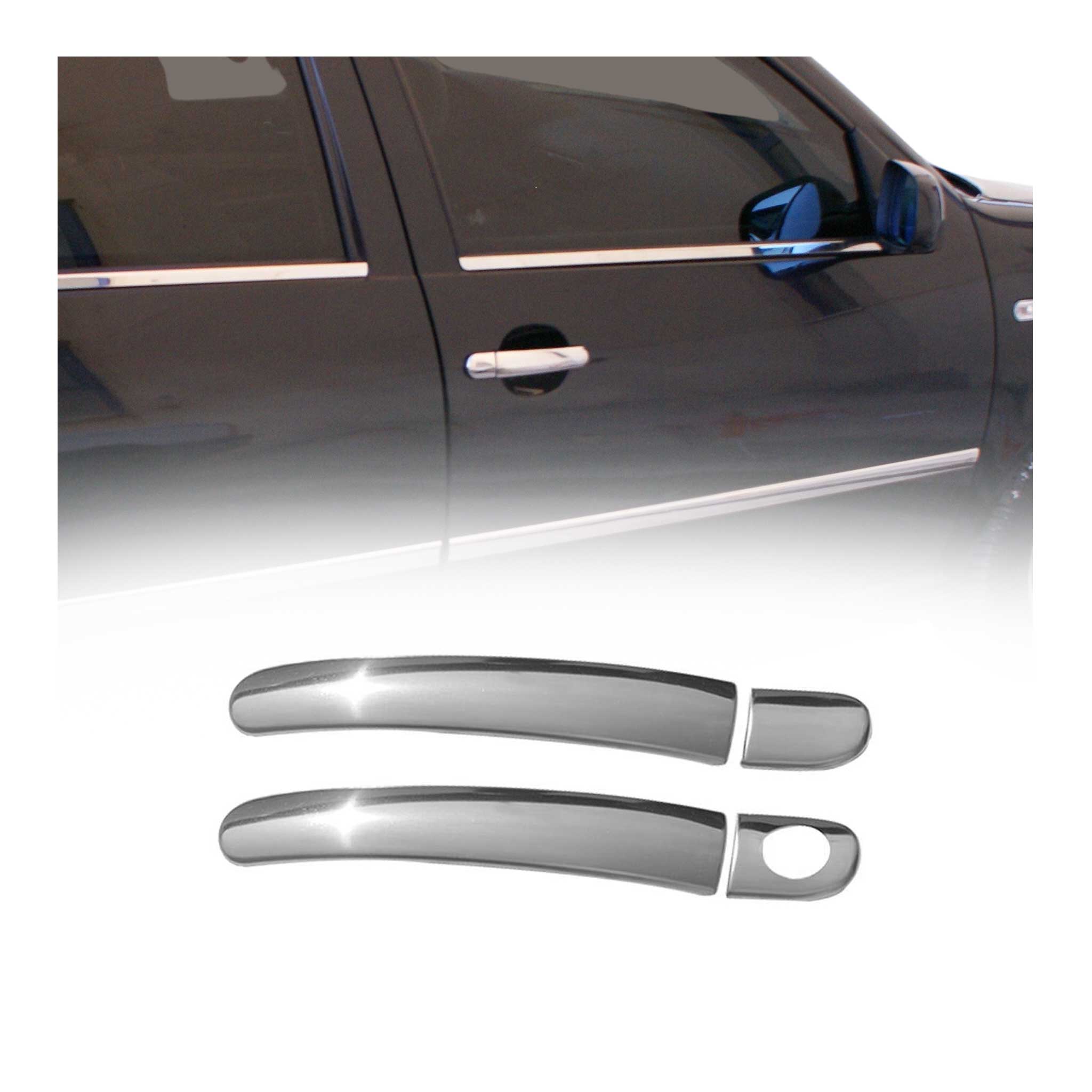 Couverture poignée de porte pour VW Fox 2003-2011 2 Portes Acier Argent 4Pcs