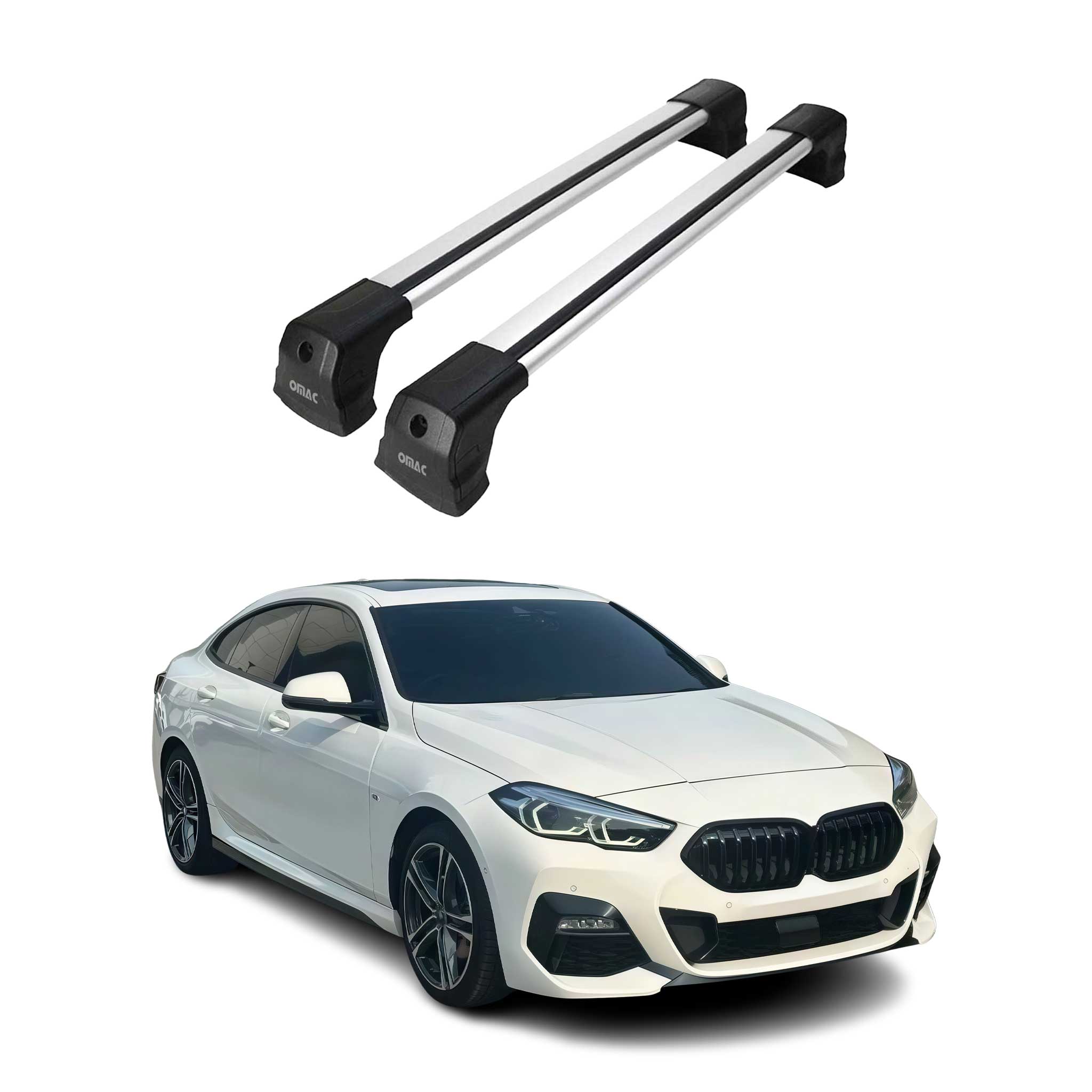 Barres de toit transversales pour BMW Serié 1 F40 2019-2024 Aluminium Gris