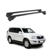 Barres de toit Transversales pour Toyota Land Cruiser J12 2002-2009 Alu Noir