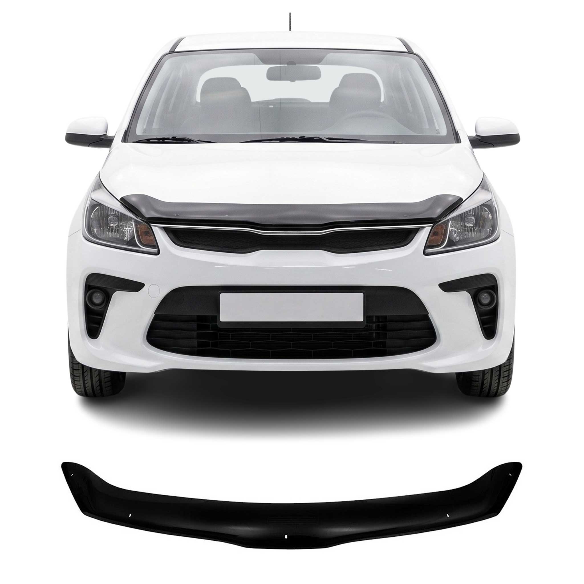 Deflecteurs d'air capot de voiture pour Kia Rio 2017-2020 Acrylique Noir