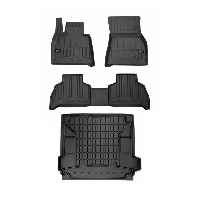 OMAC Kit Tapis de sol et coffre pour BMW X5 G05 2018-2024 Premium Noir