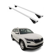 Barres de toit Transversales pour Skoda Kodiaq I 2016-2024 Fer Argent