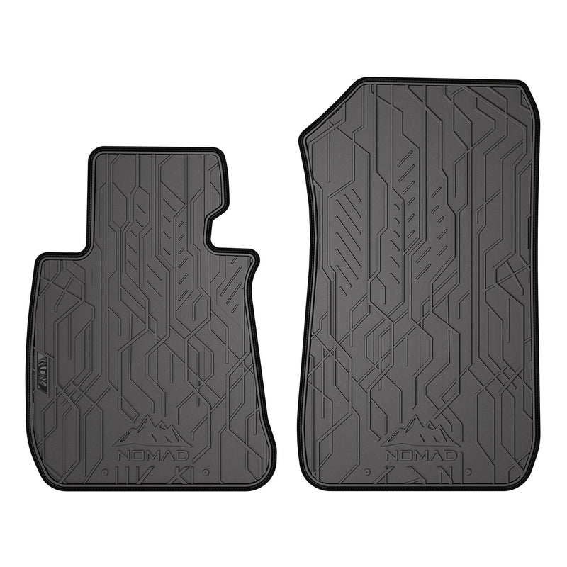 Tapis de sol pour BMW Série 3 E90 E91 2004-2012 sauf xDrive Caoutchouc Noir 2Pcs