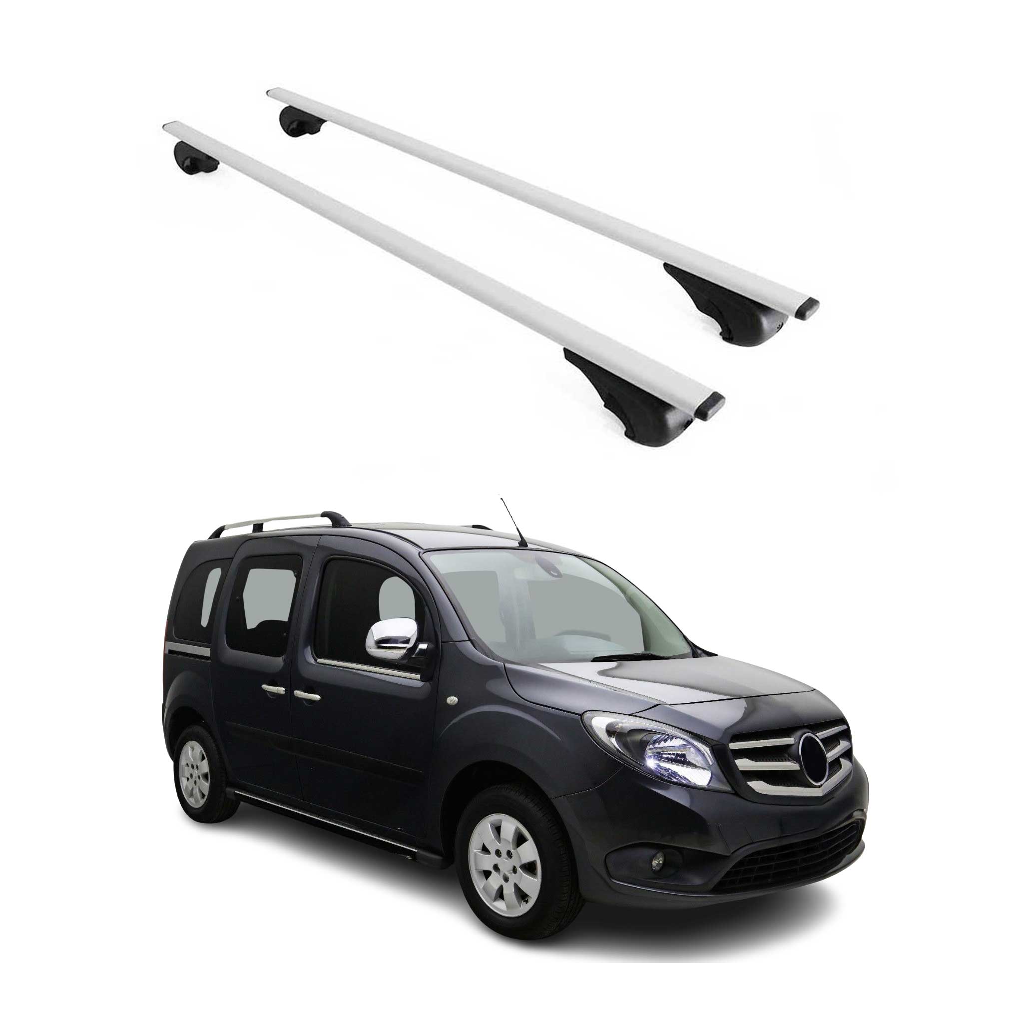 Barres de toit Transversales pour Mercedes Citan 2012-2021 Fer Argent