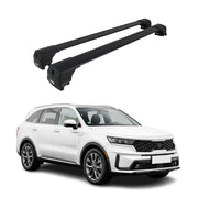 Barres De Toit Transversales pour Kia Sorento mk4 2021-2026 Aluminium Noir 2Pcs