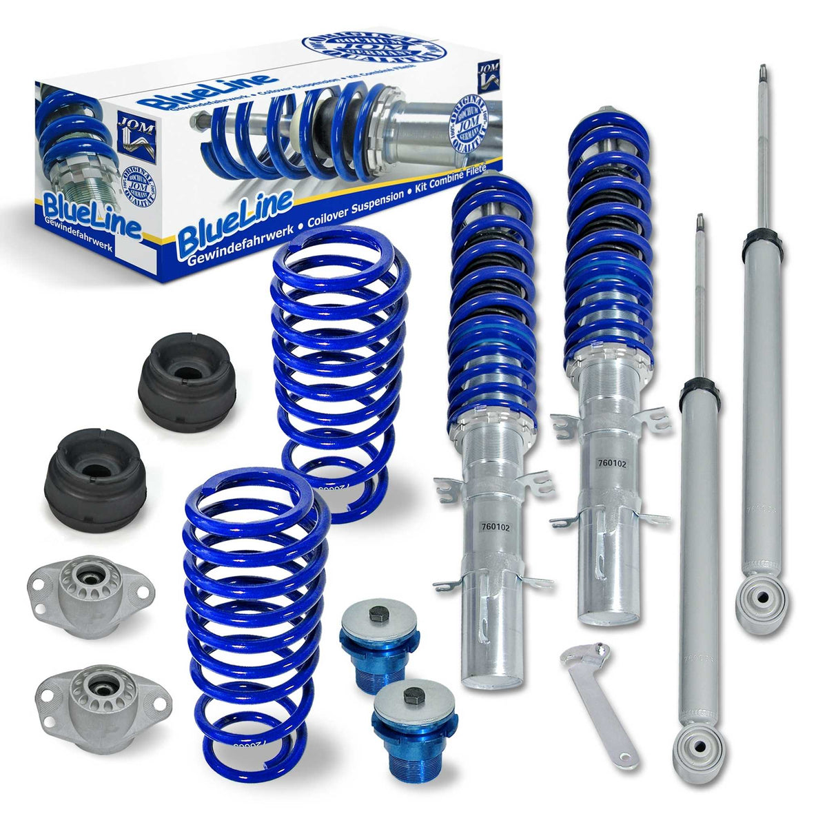 JOM BlueLine Combinés Filetés pour Audi A3 (8L) 1.6 1.8 1.8T 1.9TDi