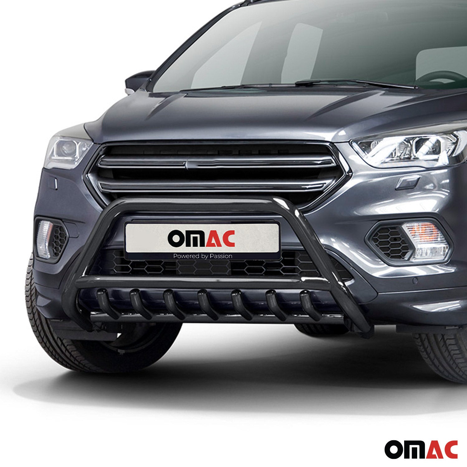 Pare-Buffle Avant Pour Ford Kuga II 2017-2019 Facelift Noir Acier Inoxydable ABE