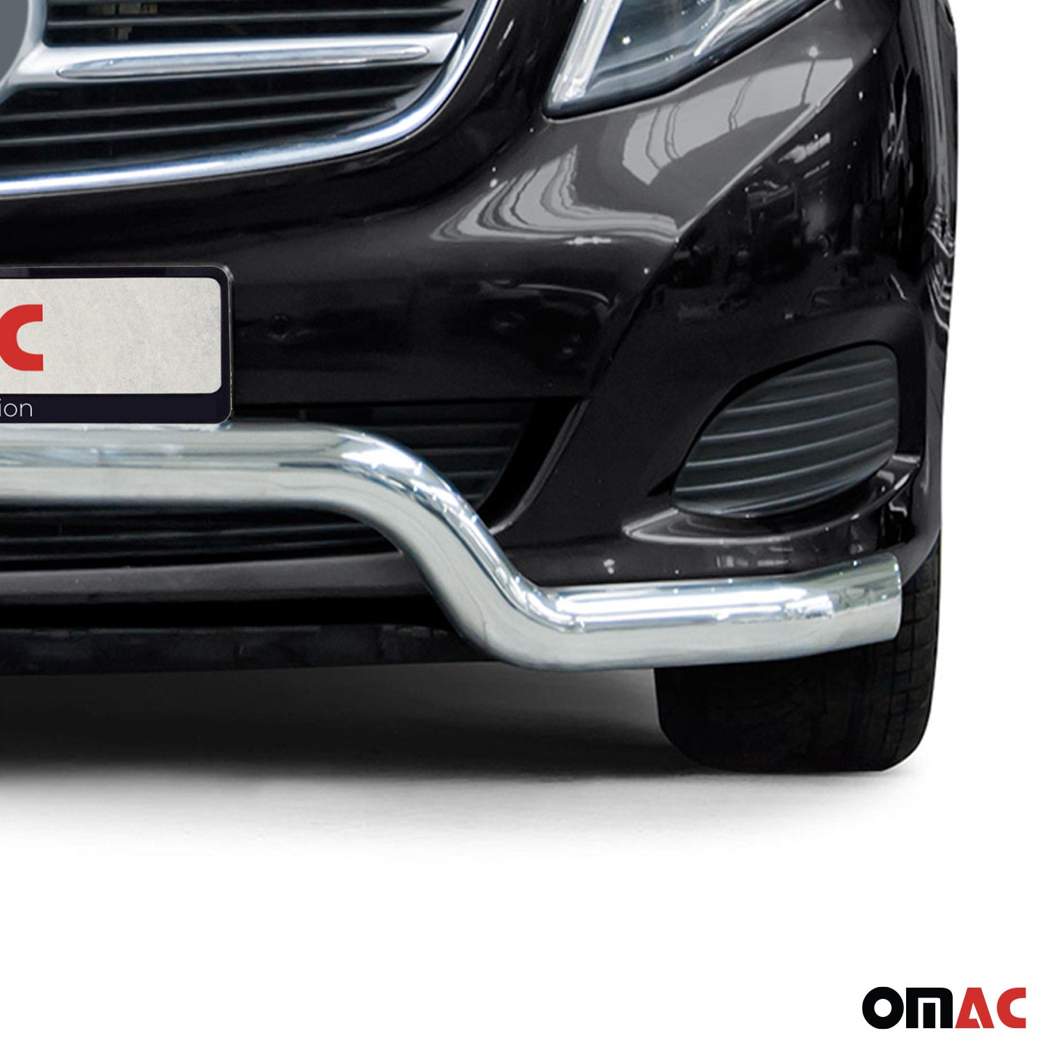 Pare-Buffle Avant Pour Mercedes Classe V 2014-2019 en Acier Inox Argent