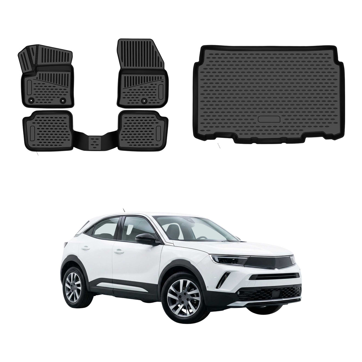 OMAC Kit Tapis de Sol et Coffre pour Opel Mokka II Electric 2021-2026 inférieur
