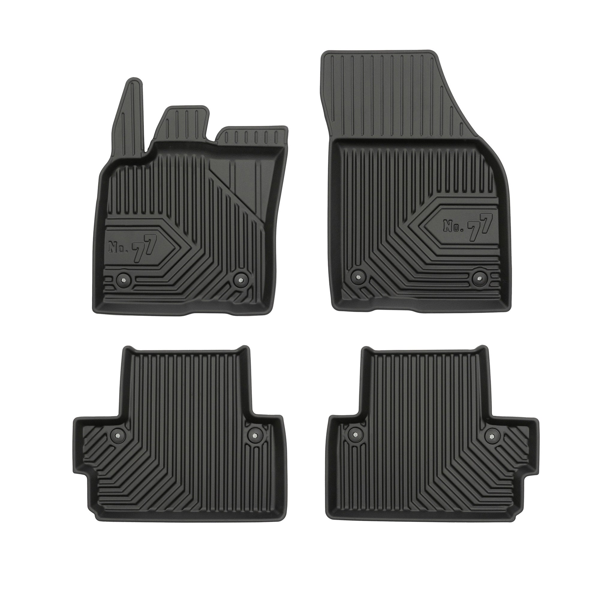 Tapis de Sol de Voiture pour Volvo C30 2006-2012 TPE Antidérapant Noir 4Pcs