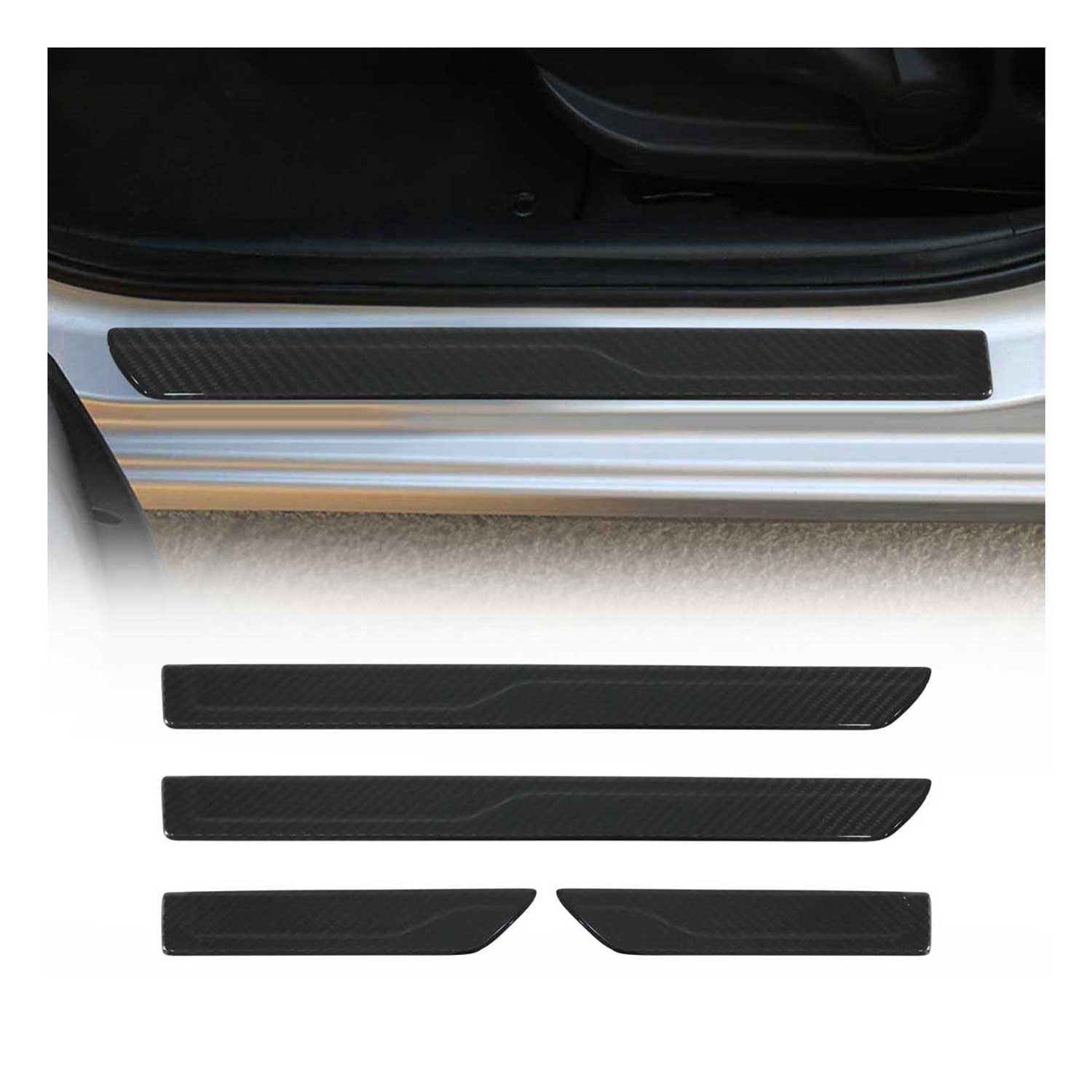 Couverture De Seuil De Porte pour Hyundai Elantra SD 2021-2026 Carbone 4 Pcs