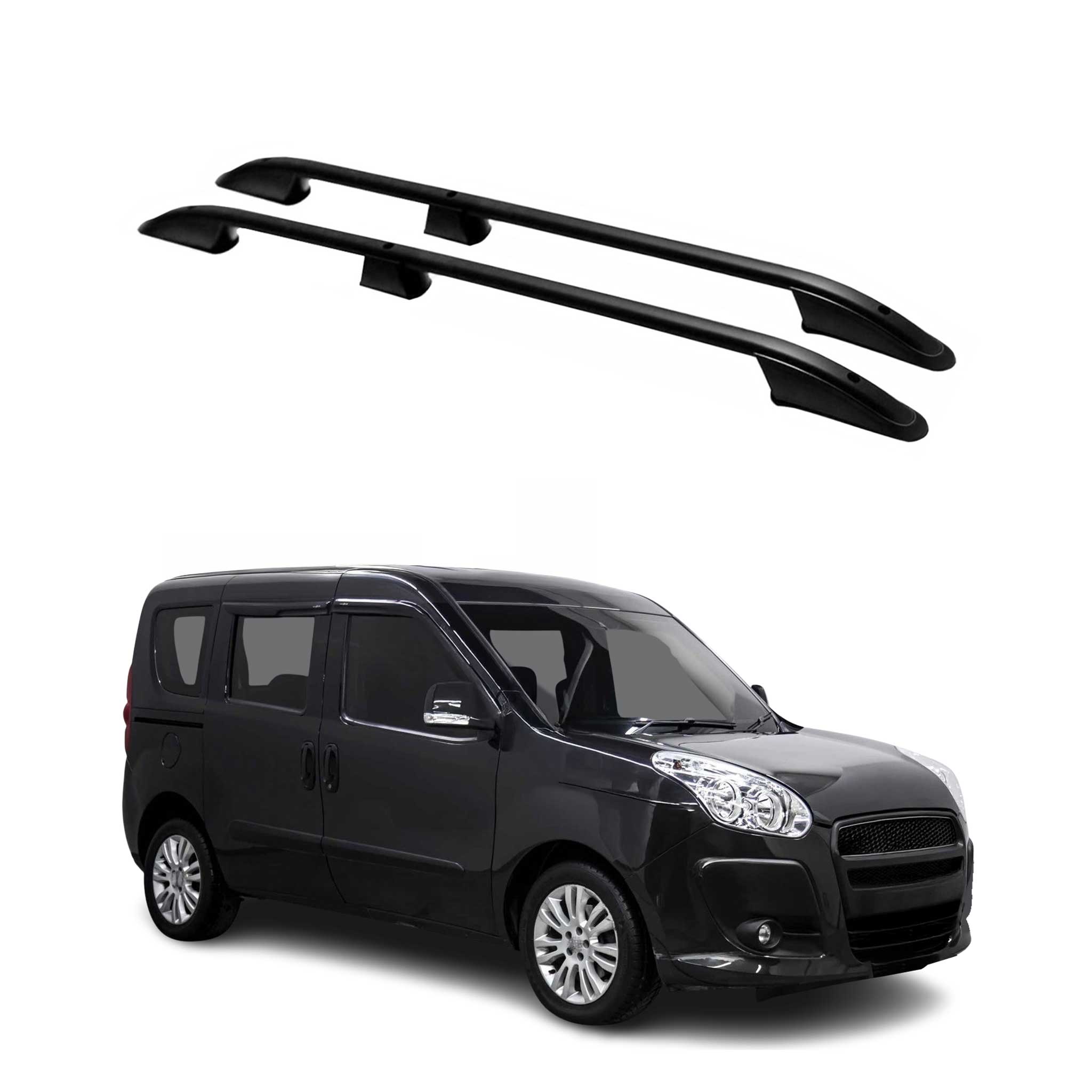 Barres de toit longitudinales pour Opel Combo D 2012-2019 L1 Court Alu Noir