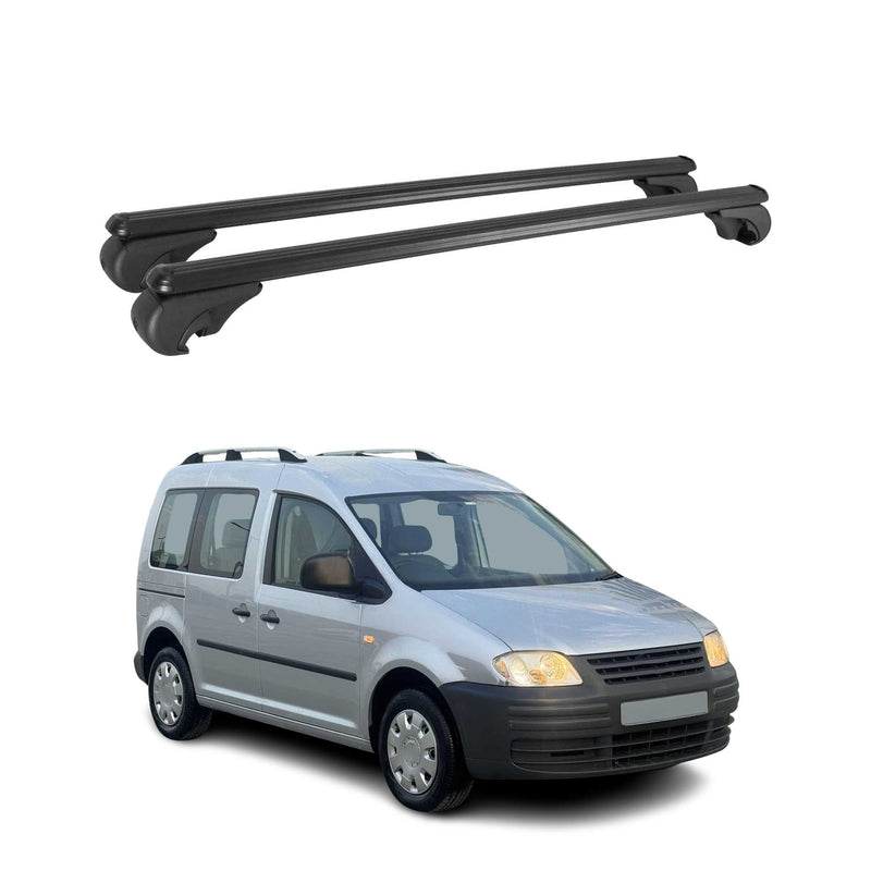 Barres de toit Transversales pour VW Caddy 2004-2015 Aluminium Noir
