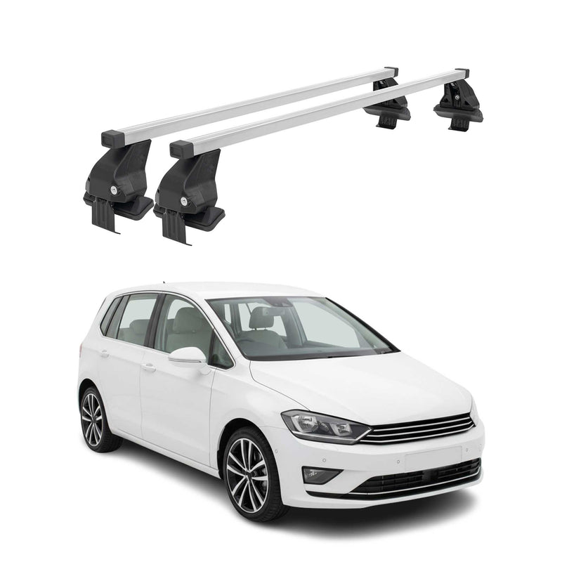 Barres de toit transversales pour VW Golf VII Sport Van 2014-2019 Acier Gris