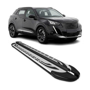Marchepieds Latéraux pédale pour Peugeot 2008 2019-2026 Aluminium Gris Noir 2x