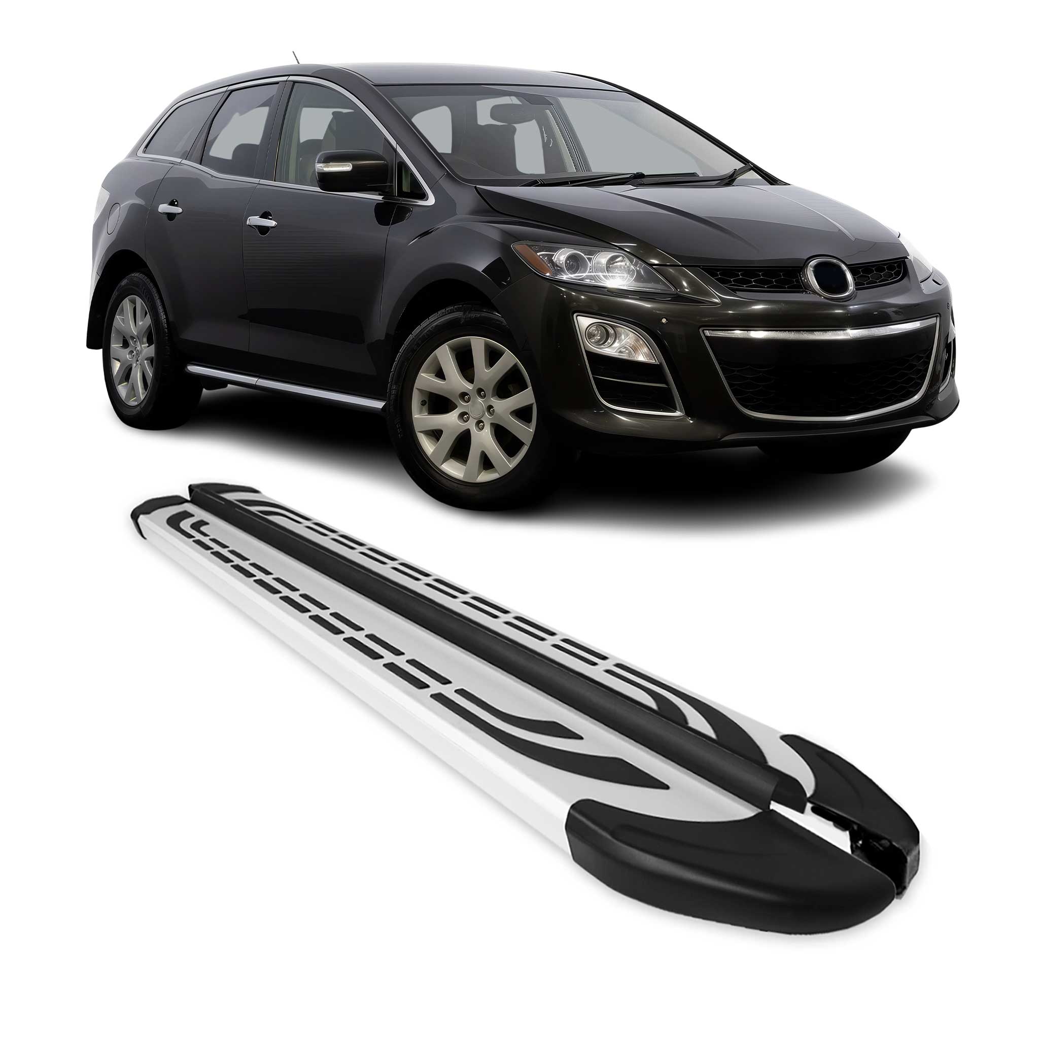 Marchepieds Latéraux pédale pour Mazda CX-7 2006-2012 Aluminium Gris 2Pcs