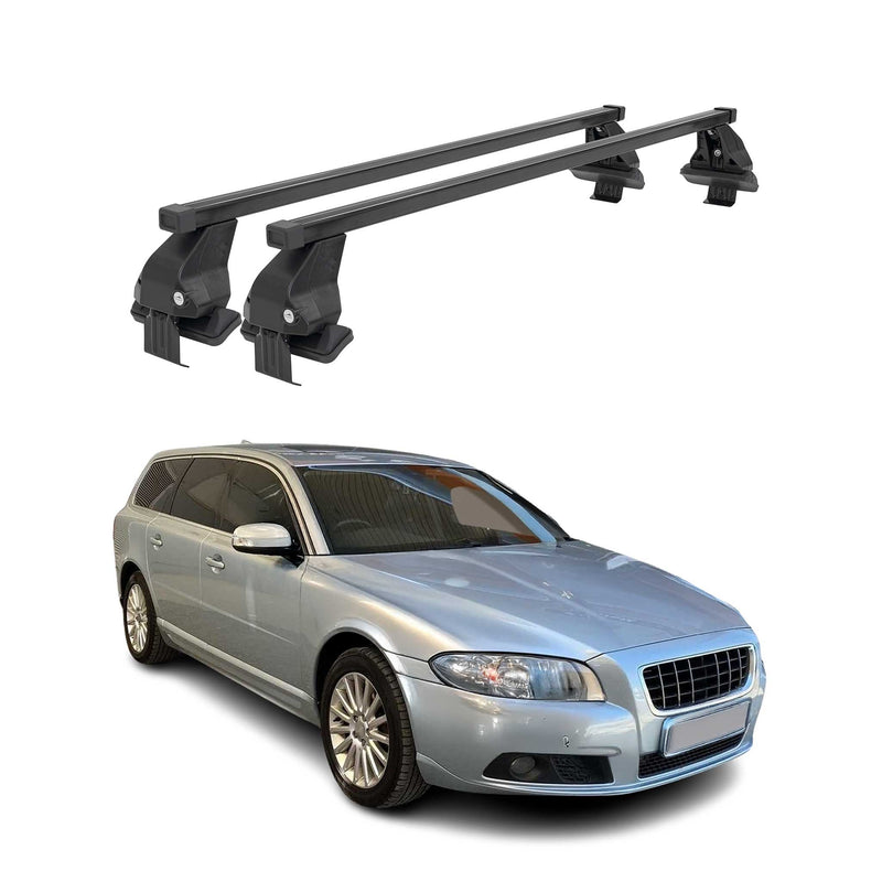 Barres Transversales Menabo pour Volvo V70 2007-2016 Noir