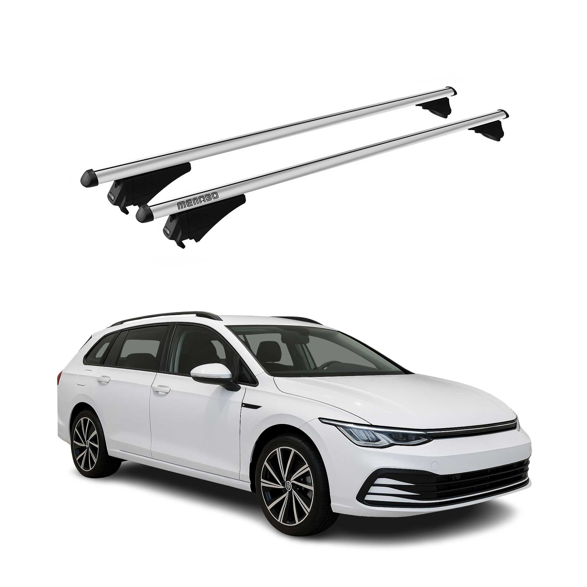 Tiger Barres De Toit Transversales pour VW Golf VIII Break 2020-2025 Alu Gris 2x