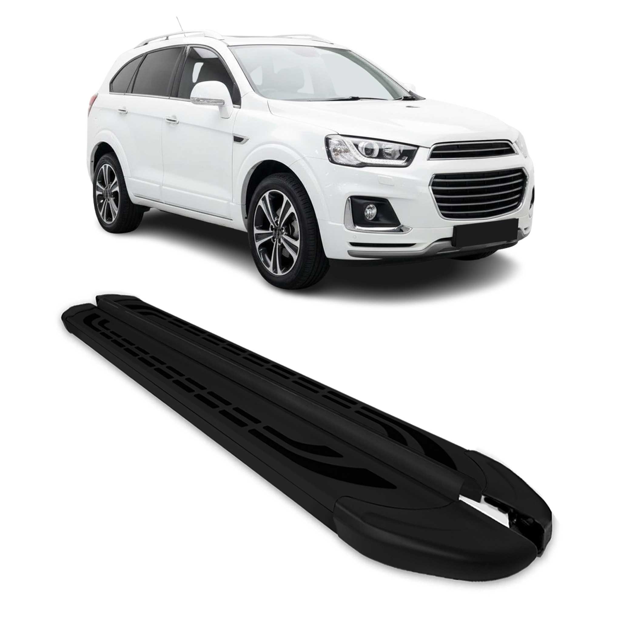 Marchepieds Latéraux pour Chevrolet Captiva 2019-2026 Aluminium Noir 2Pcs
