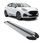 Marchepieds Latéraux pédale pour Ford Puma 2019-2026 Aluminium Argent 2Pcs