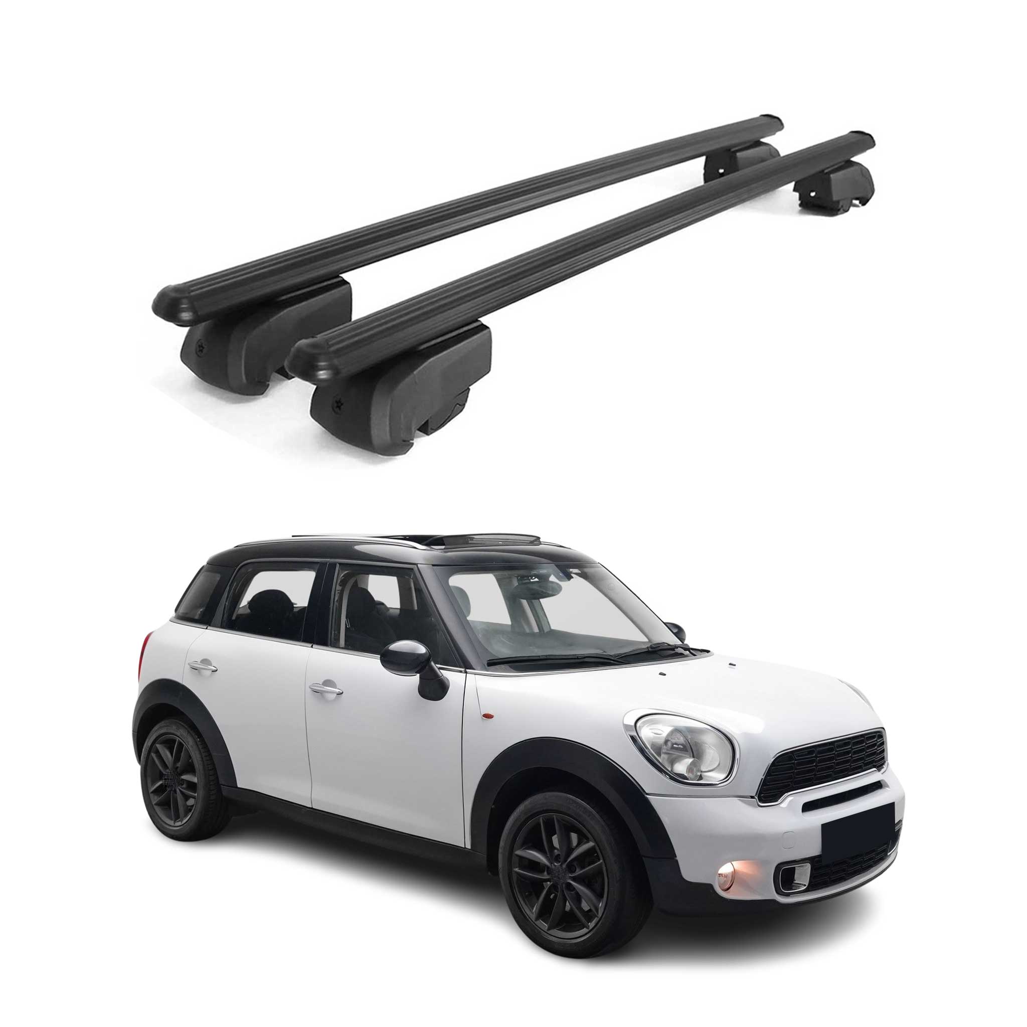 Barres de toit Transversales pour Mini Countryman 2010-2016 ABE Alu Noir